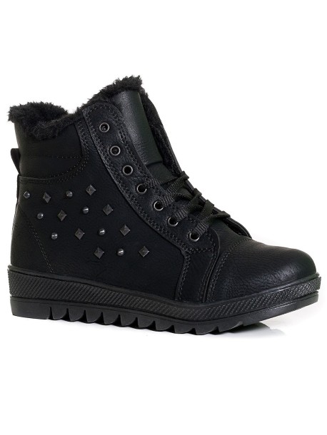 Dziecięce buty zimowe w kolorze czarnym