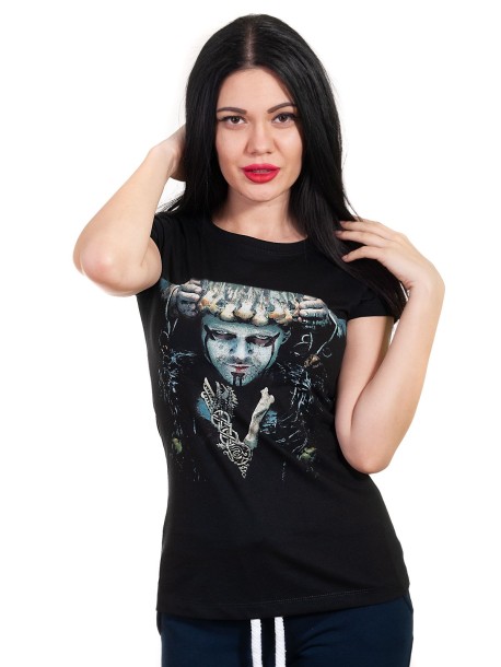 Czarne damskie t-shirty z krótkim rękawem