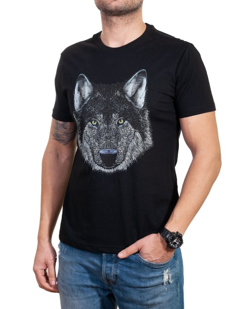 T-shirt męski z motywem wilka