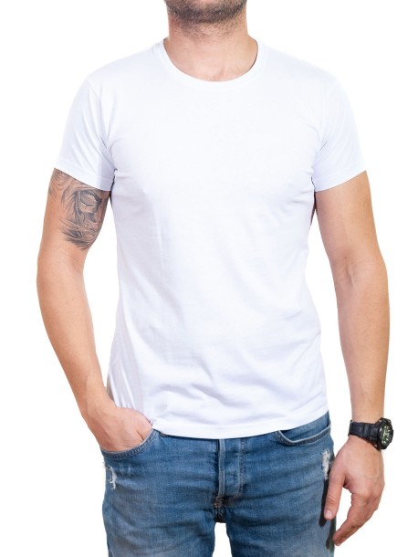 Biały męski t-shirt