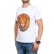 Biały męski t-shirt z motywem lwa