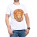 Biały męski t-shirt z motywem lwa