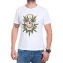 Biały męski t-shirt z motywem marihuany