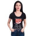 Czarne damskie t-shirty z wyciętym tyłem