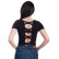 Czarne damskie t-shirty z wyciętym tyłem