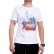 Biały męski t-shirt z motywem statku