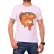 Biały męski t-shirt z nadrukiem karpia