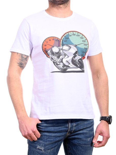 T-shirt z motocyklem