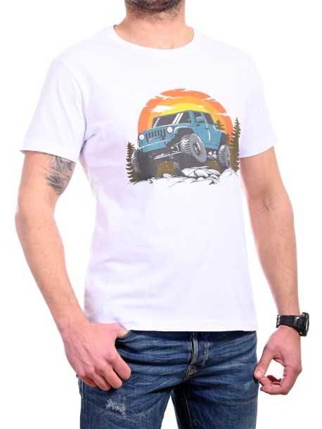 Biały T-shirt Offroad | Vodo