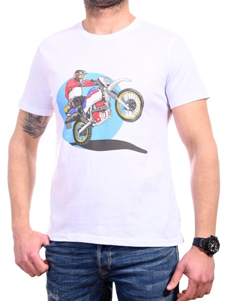Męska koszulka z motywem crossa (motocykla terenowego)