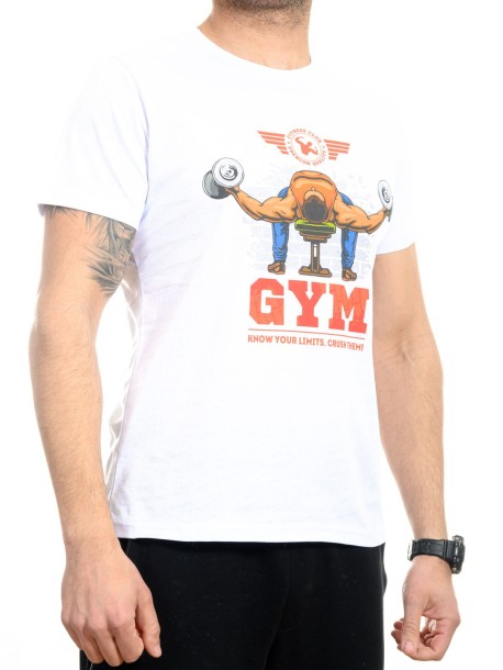 Biały t-shirt do ćwiczeń