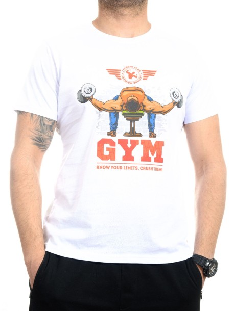 Biały t-shirt do ćwiczeń