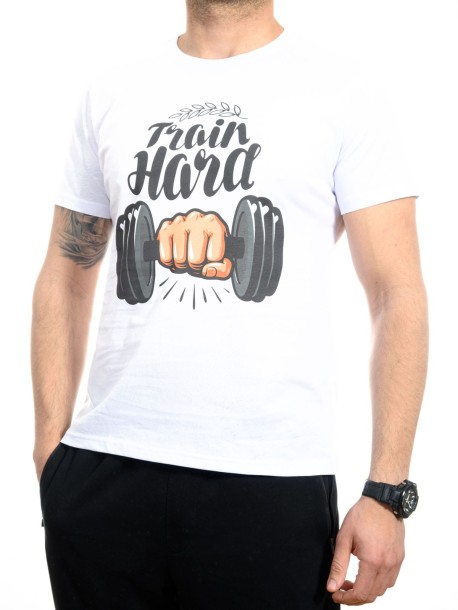 Biały t-shirt do ćwiczeń