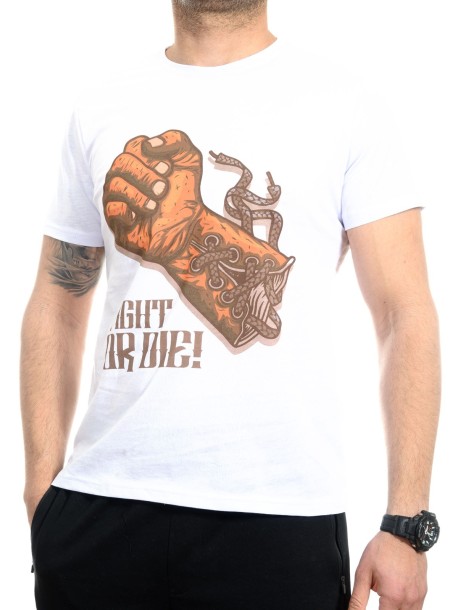 Biały t-shirt dla bokserów