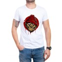 Biały t-shirt z małpą