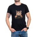 Męska czarna koszulka "Gangsta Cat"