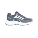 Buty sportowe w kolorze szarym z białymi paskami