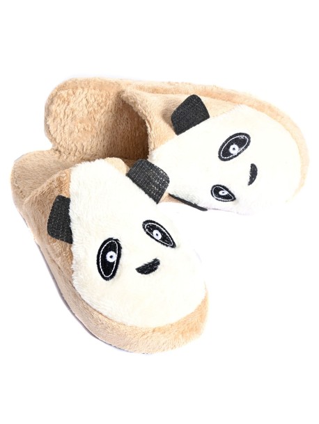Beżowe kapcie domowe Panda