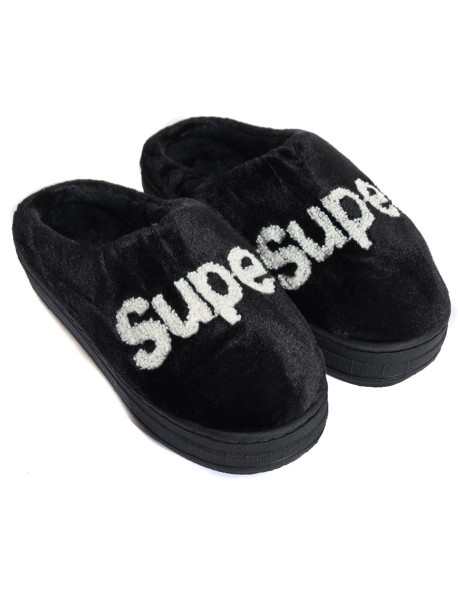 Czarne pantofle Super