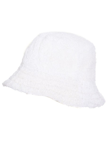 Biała czapka typu "bucket hat"