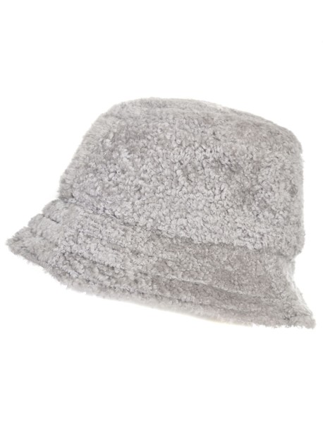 Jasnoszara czapka typu "bucket hat"