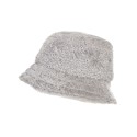 Jasnoszara czapka typu "bucket hat"