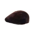 Czapka typu "beret" w ciemnobrązowym kolorze, wykonana z futra norek