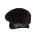 Czapka typu "beret" w ciemnobrązowym kolorze, wykonana z futra norek