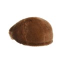 Jasnobrązowa czapka typu "beanie" z futra norek