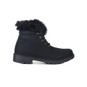 Czarne damskie buty zimowe z futrem
