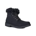Czarne damskie buty zimowe z futrem