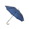 Ciemnoniebieski parasol w grochy