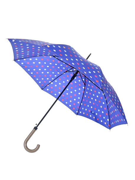 Niebieski parasol w grochy