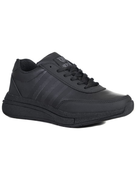 Damskie buty sportowe z paskami – czarne