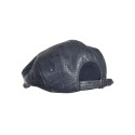 Męska czapka typu "casquette" z naturalnej skóry – niebieski kolor