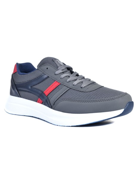 Szare, oddychające buty sportowe