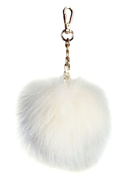 Pompon do torby – biały