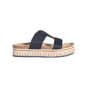 Damskie czarne klapki w stylu boho