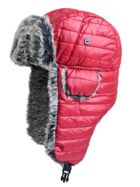 Czapka uszanka, kolor bordo