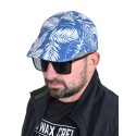 Letni czapka typu "casquette" w kolorze niebieskim z motywami kwiatowymi