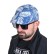 Letni czapka typu "casquette" w kolorze niebieskim z motywami kwiatowymi