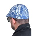 Letni czapka typu "casquette" w kolorze niebieskim z motywami kwiatowymi
