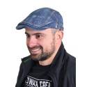Czapka z daszkiem typu "flat cap" w ciemnoniebieskim kolorze
