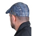 Czapka z daszkiem typu "flat cap" w ciemnoniebieskim kolorze