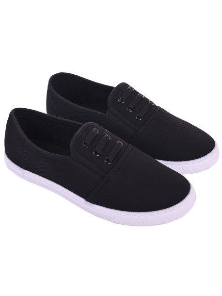 Damskie espadryle z sznurówkami – czarne