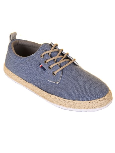 Męskie espadryle ze sznurówkami – niebieskie