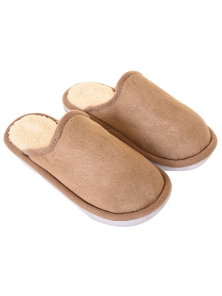 Męskie, grube kapcie – kolor khaki