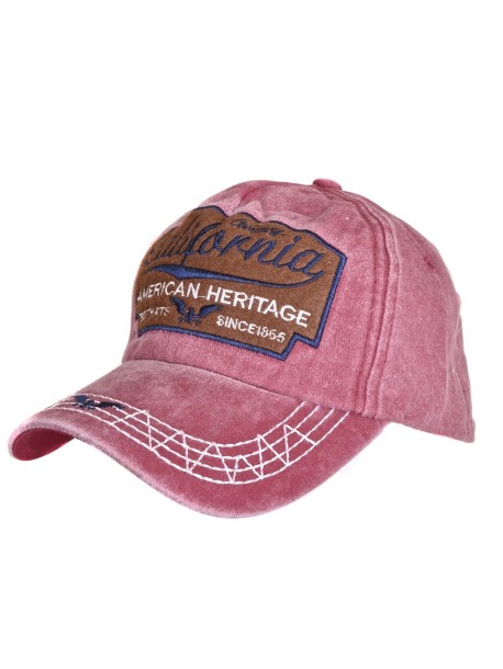 Czerwona czapka z denimu, marka California