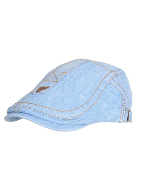 Elegancka męska czapka z denimu w jasnoniebieskim kolorze