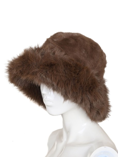Elegancka damska czapka zimowa w kolorze brązowym